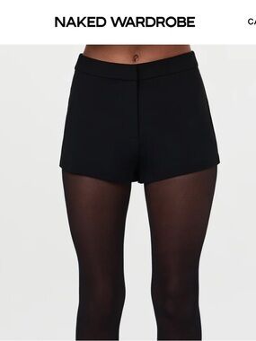 naked wardrobe Black High-Waist Tailored Shorts